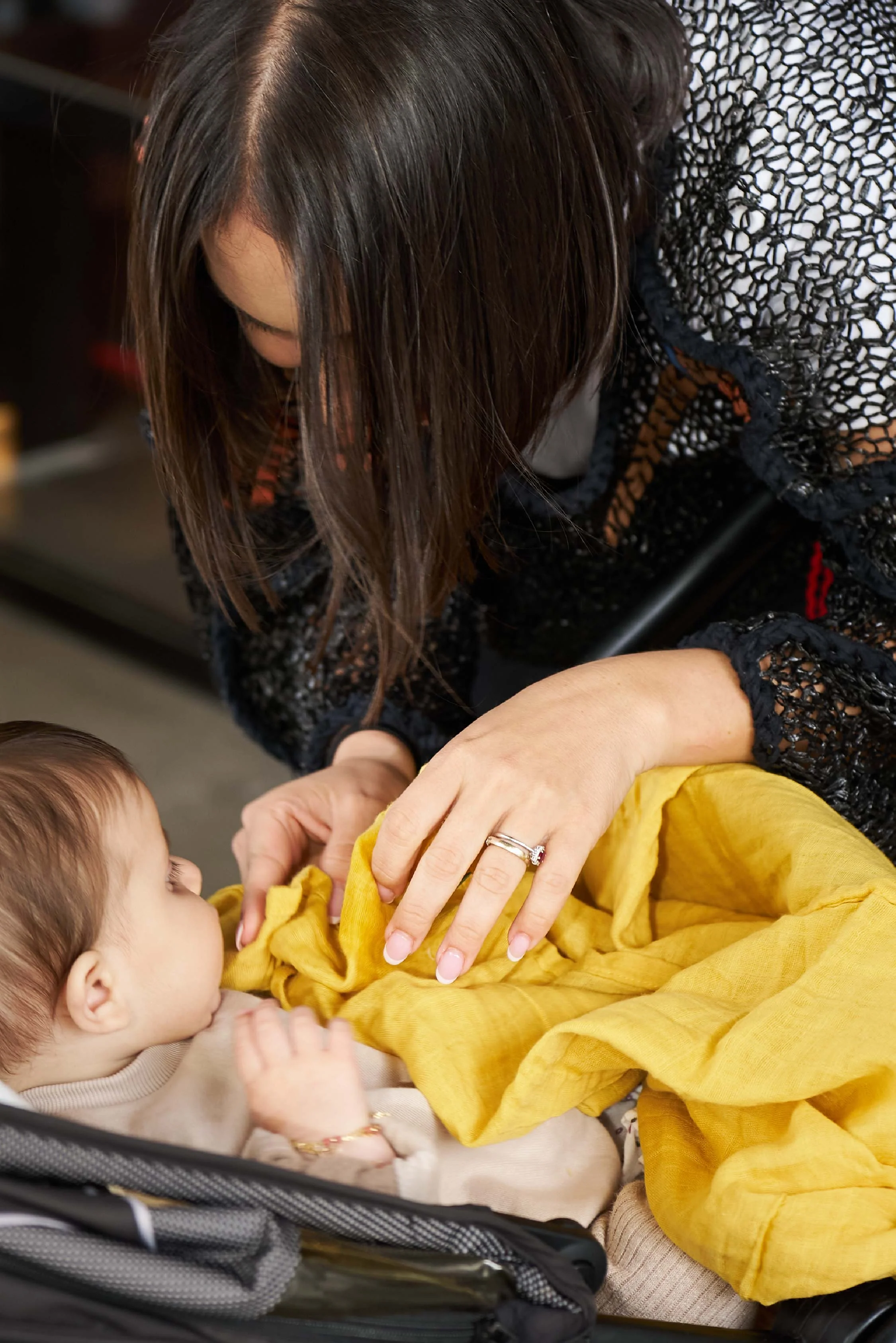 SOFT TOUCH 80x80 Newborn muslin cloths - Mustard Yellow - Image 4