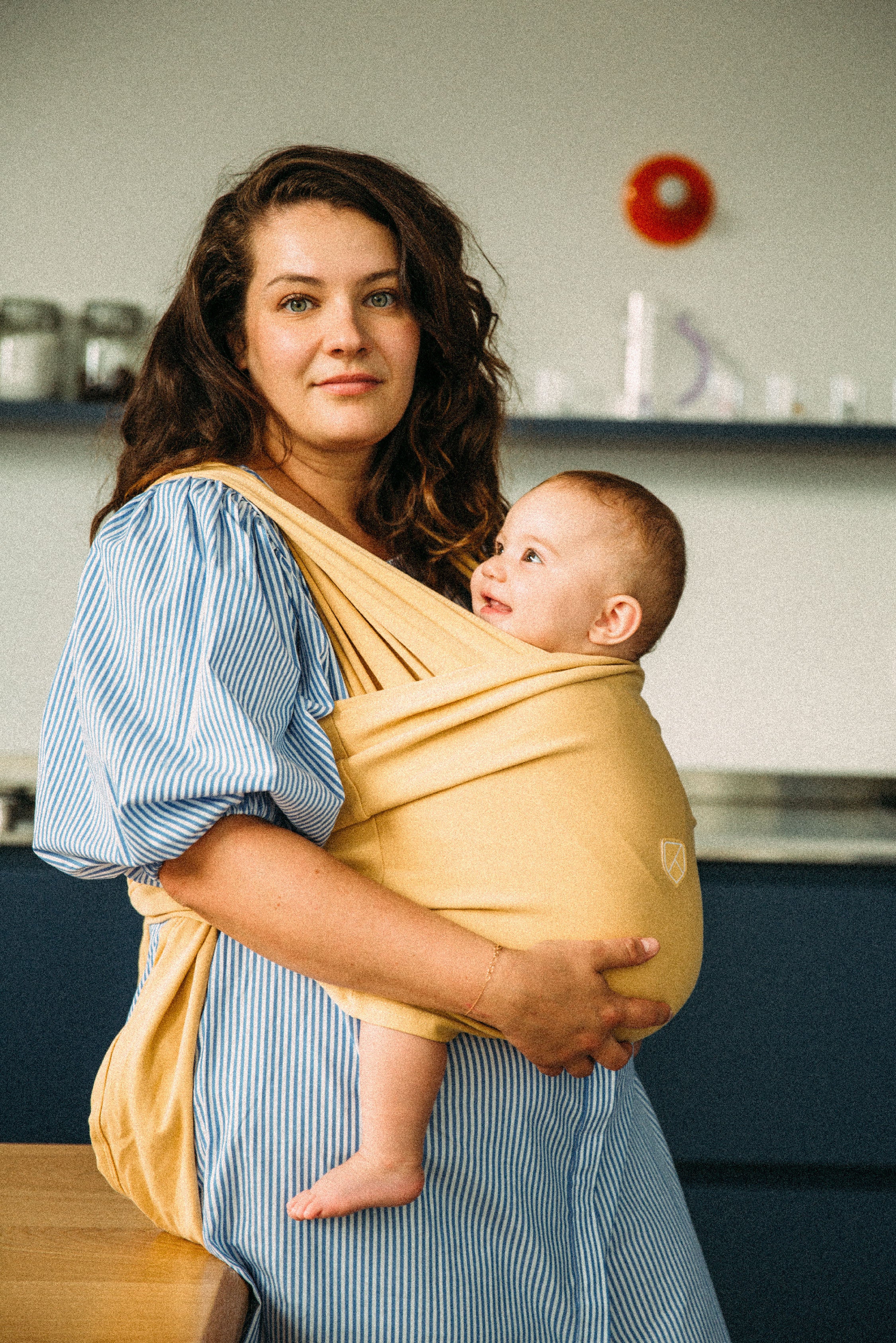 CUDDLE BAND 2 Newborn Baby Wrap - Mustard - Image 4