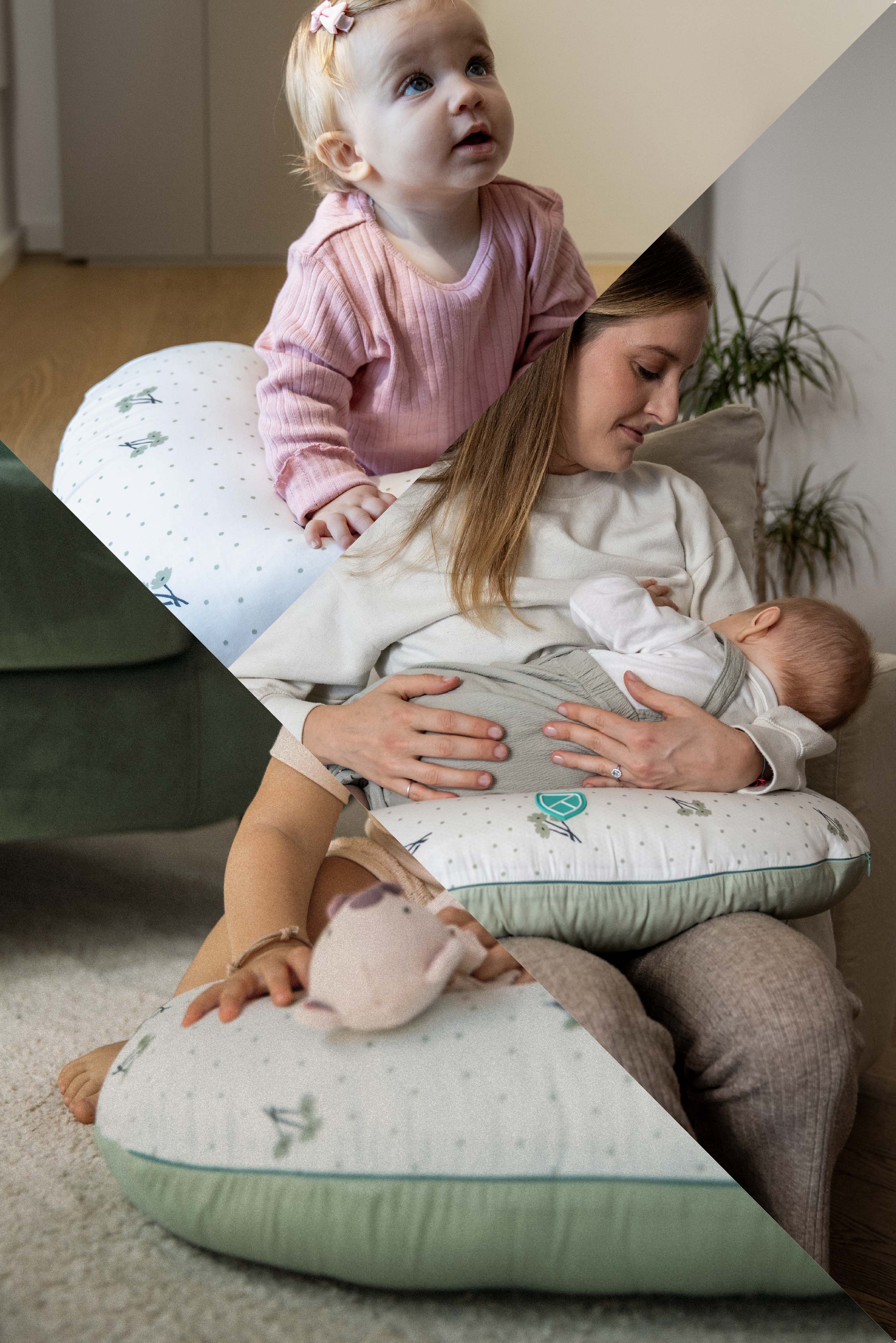 HUG BABY Breastfeeding Pillow - Blossom Green - Image 5