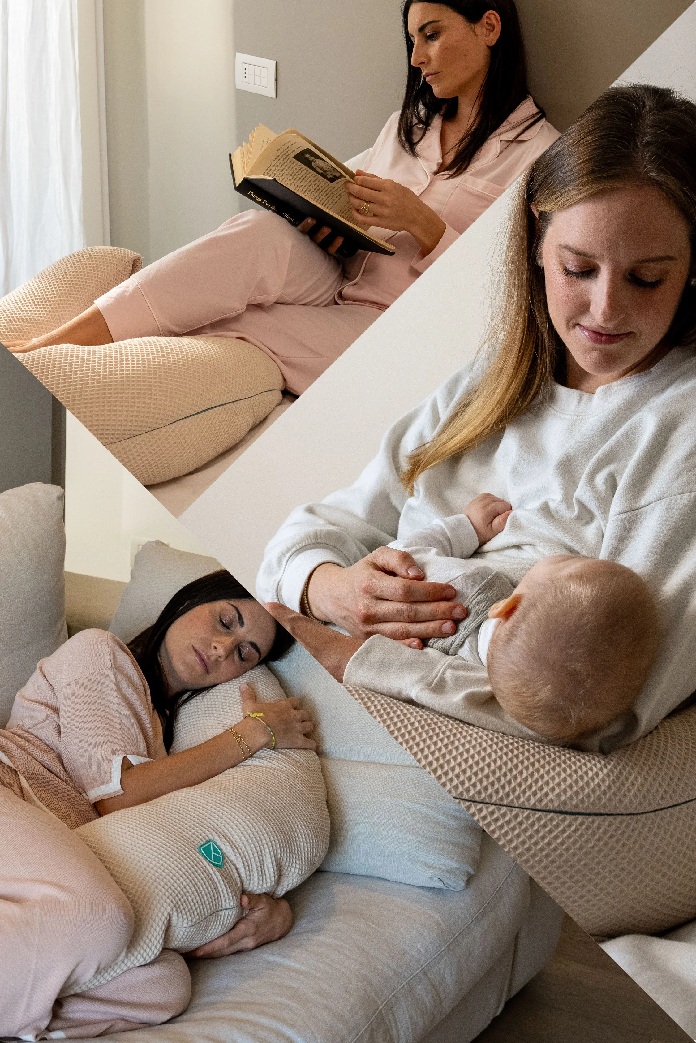 HUGS BAMBOO Pregnancy and Breastfeeding Pillow - Beige - Image 5