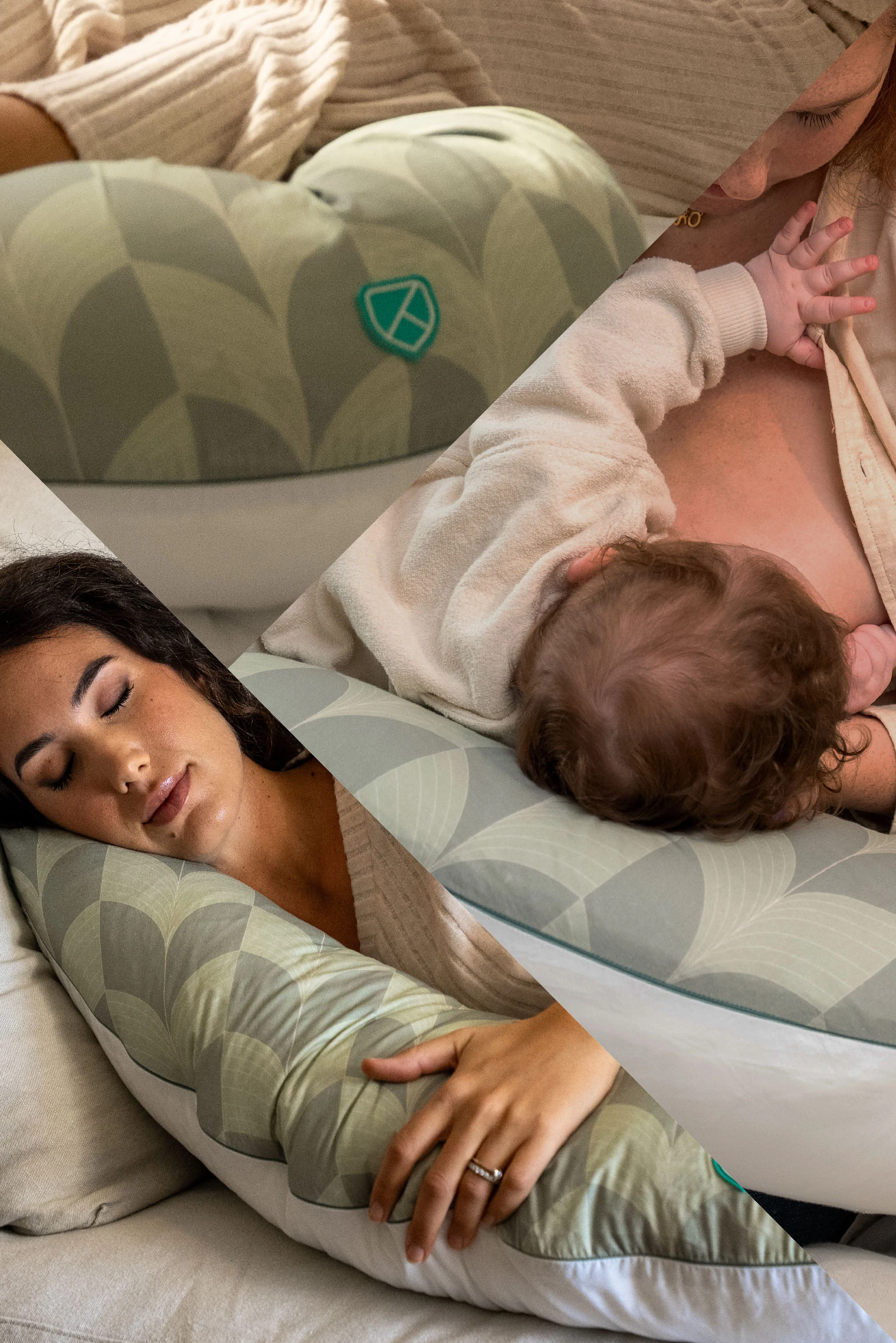 HUGS PLUS Pregnancy and Breastfeeding Pillow - Fan Green - Image 5