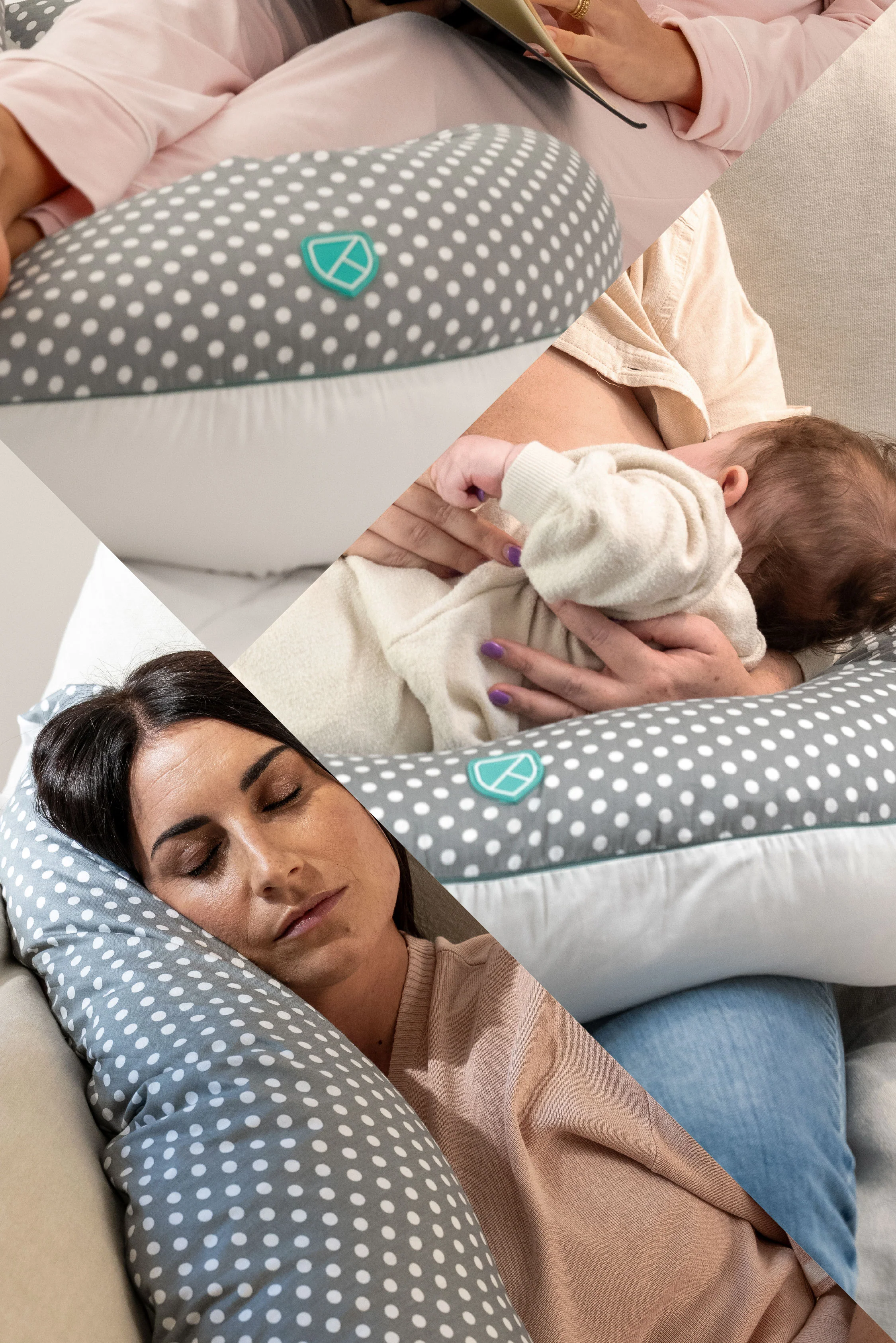 HUGS PLUS Pregnancy and Breastfeeding Pillow - Grey - Image 5