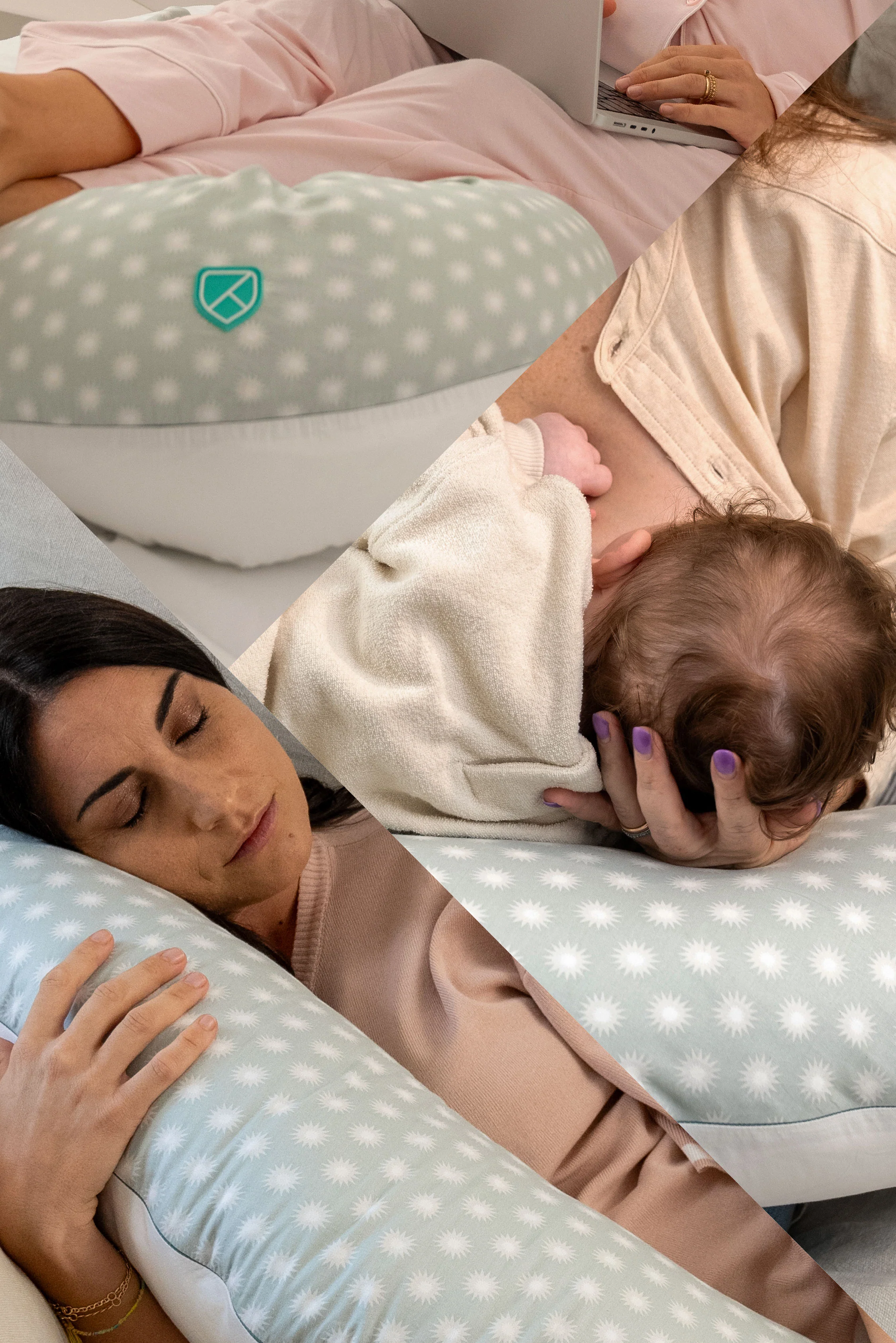 HUGS Pregnancy and breastfeeding pillow - Star Grey - Image 5