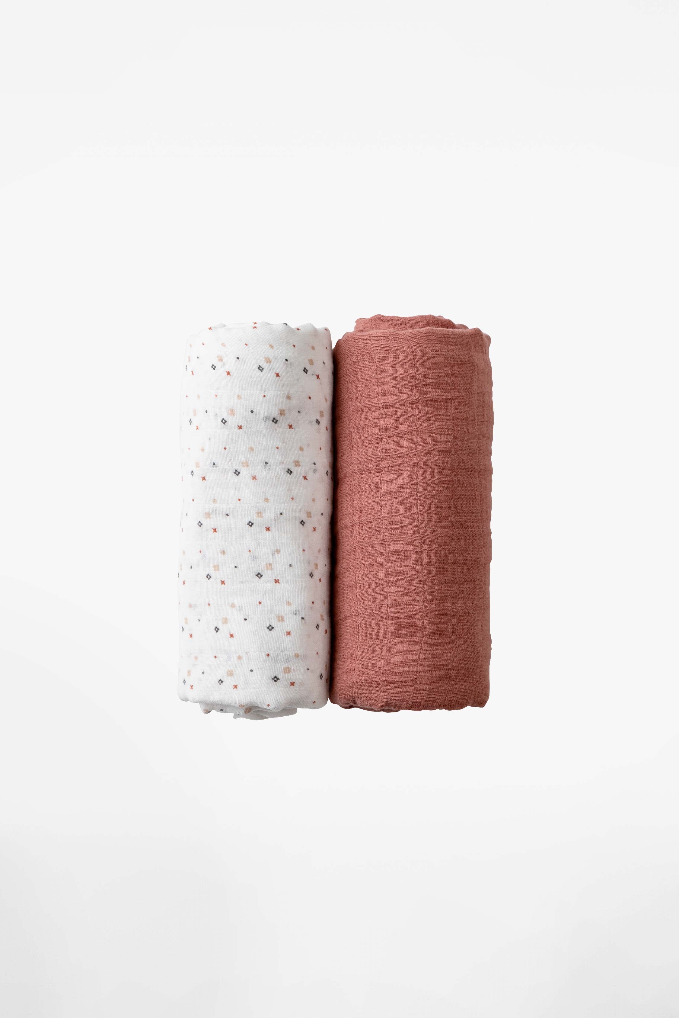 SOFT TOUCH 120x120 Newborn muslin cloths - Earth Red - Image 3