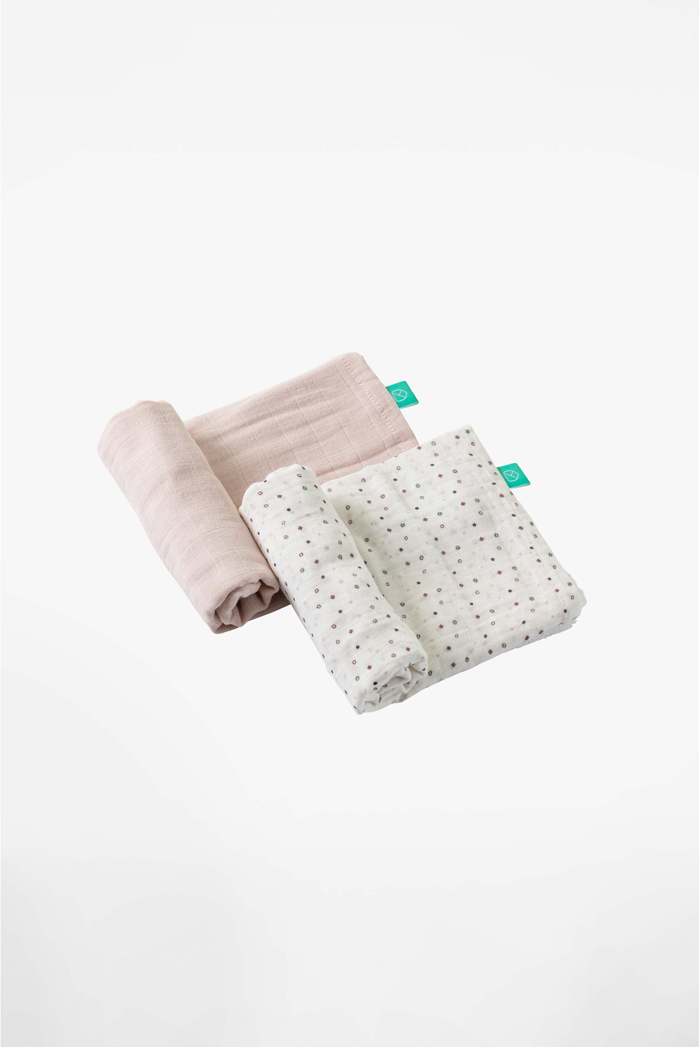 SOFT TOUCH 120x120 Newborn muslin cloths - Pink Sand - Image 2