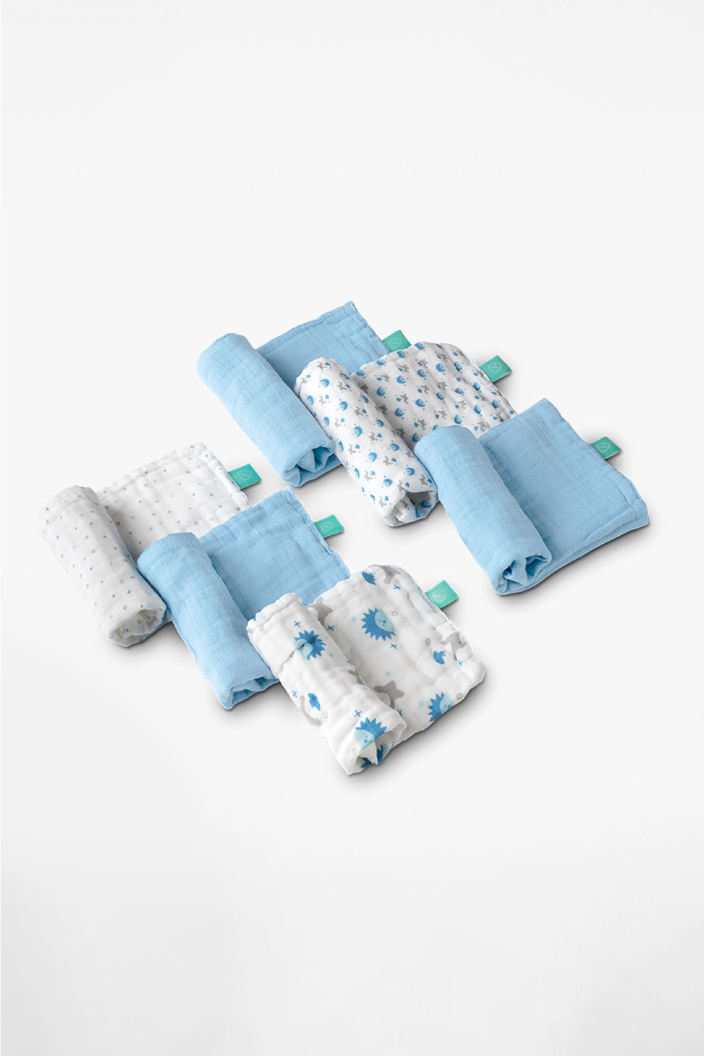 SOFT TOUCH 30X30 Newborn muslin cloths - Light Blue - Image 2