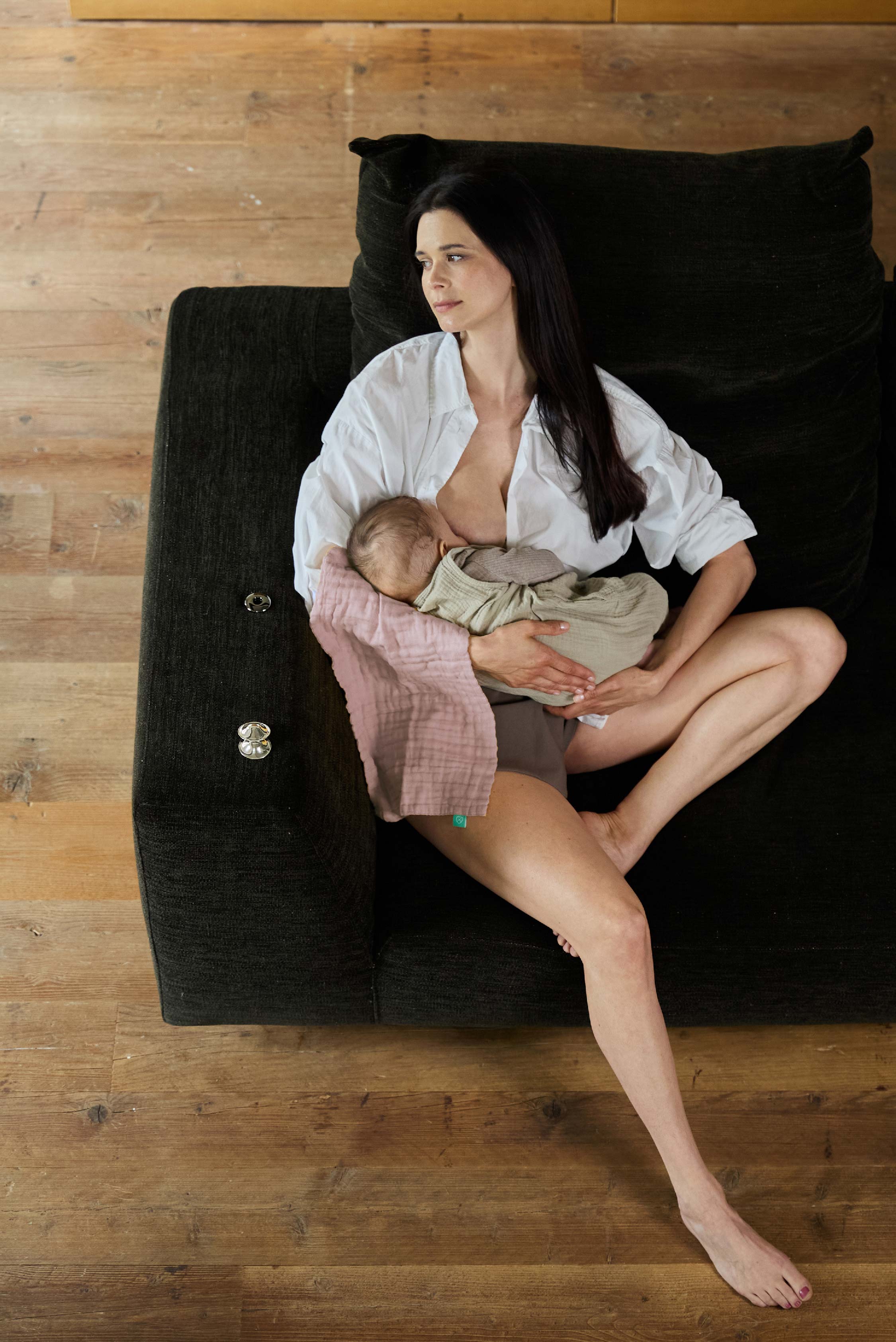 SOFT TOUCH 50x25 Newborn muslin cloths - Pink Sand - Tiger