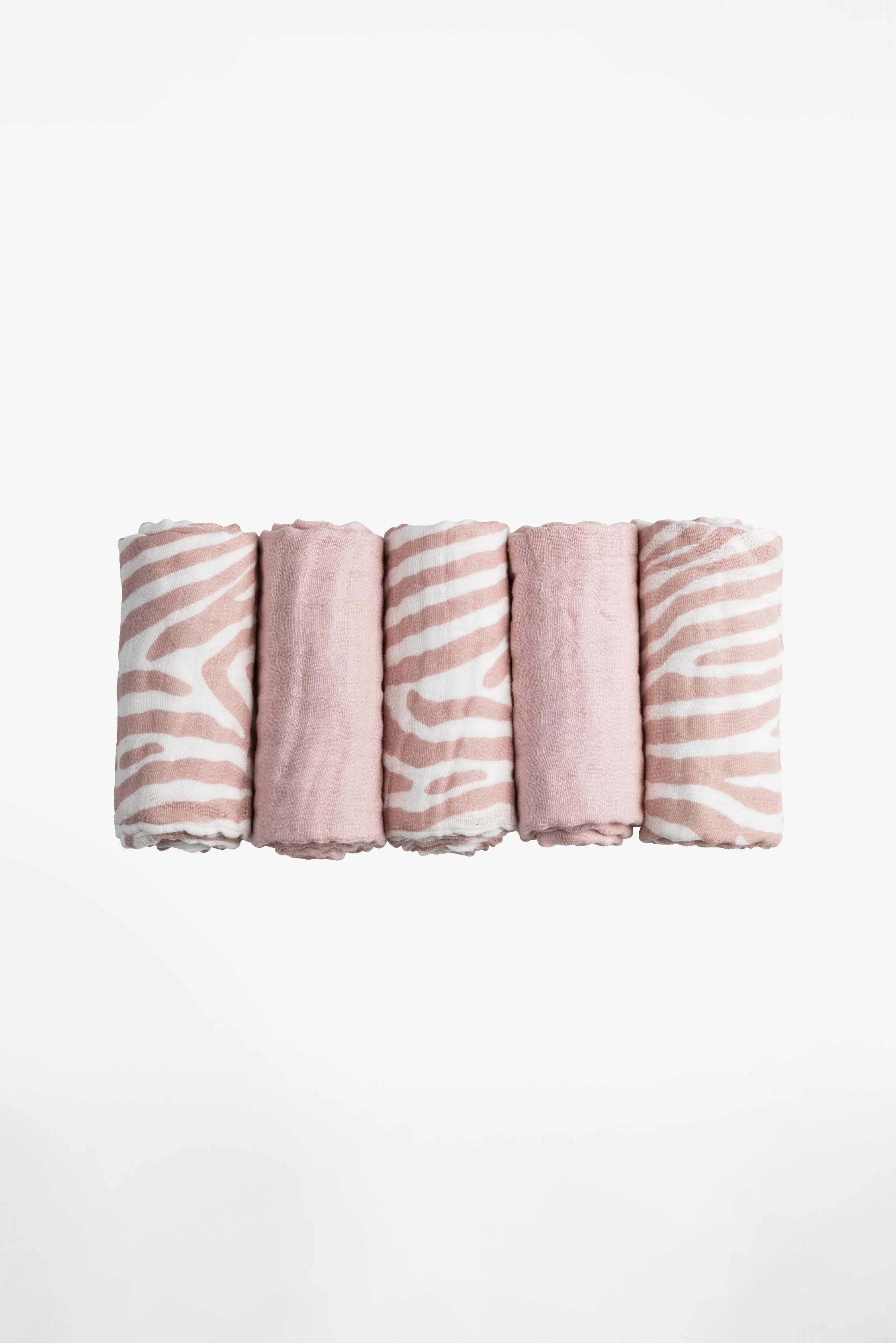 SOFT TOUCH 50x25 Newborn muslin cloths - Pink Sand - Tiger - Image 3