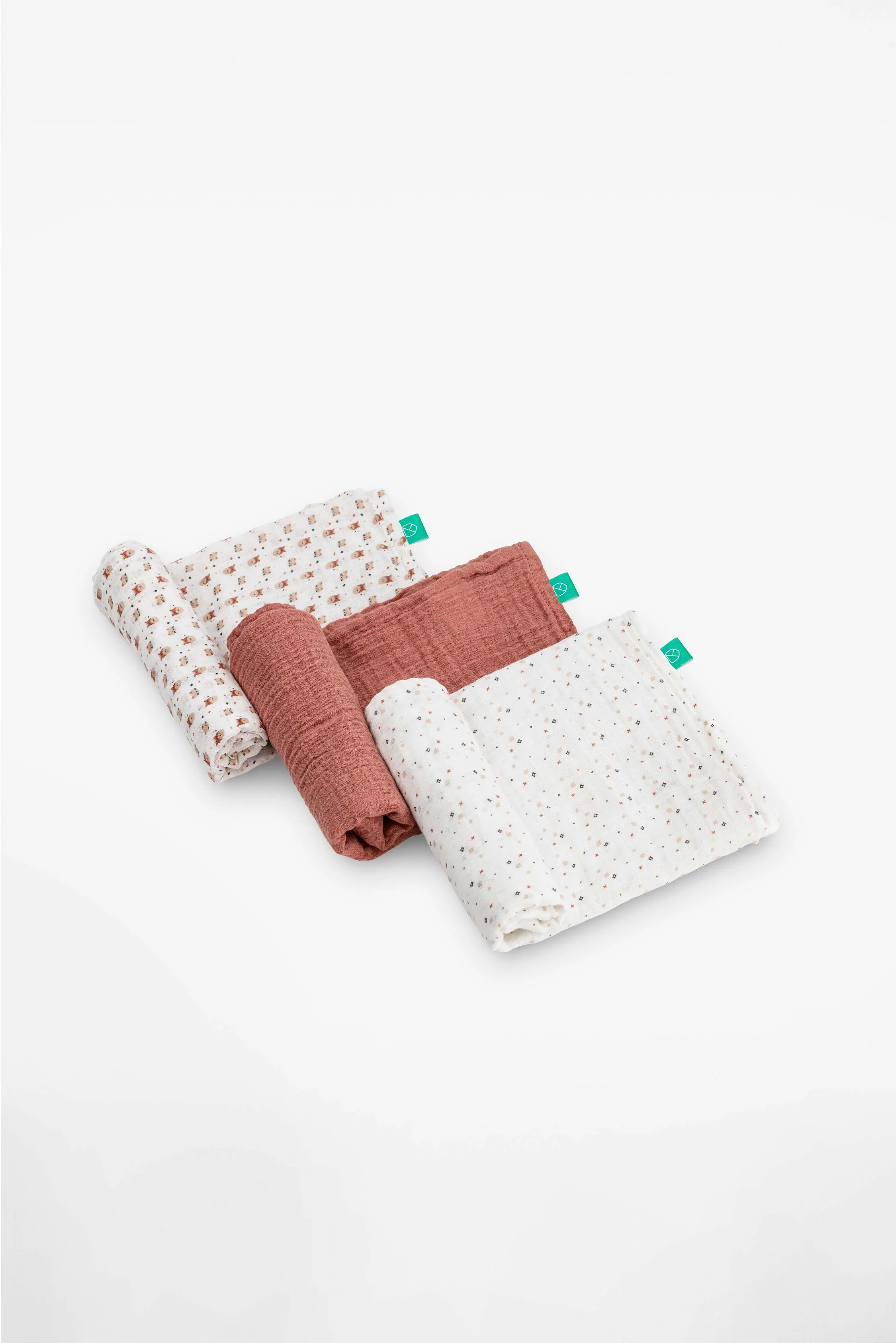SOFT TOUCH 80x80 Newborn muslin cloths - Earth Red - Image 2