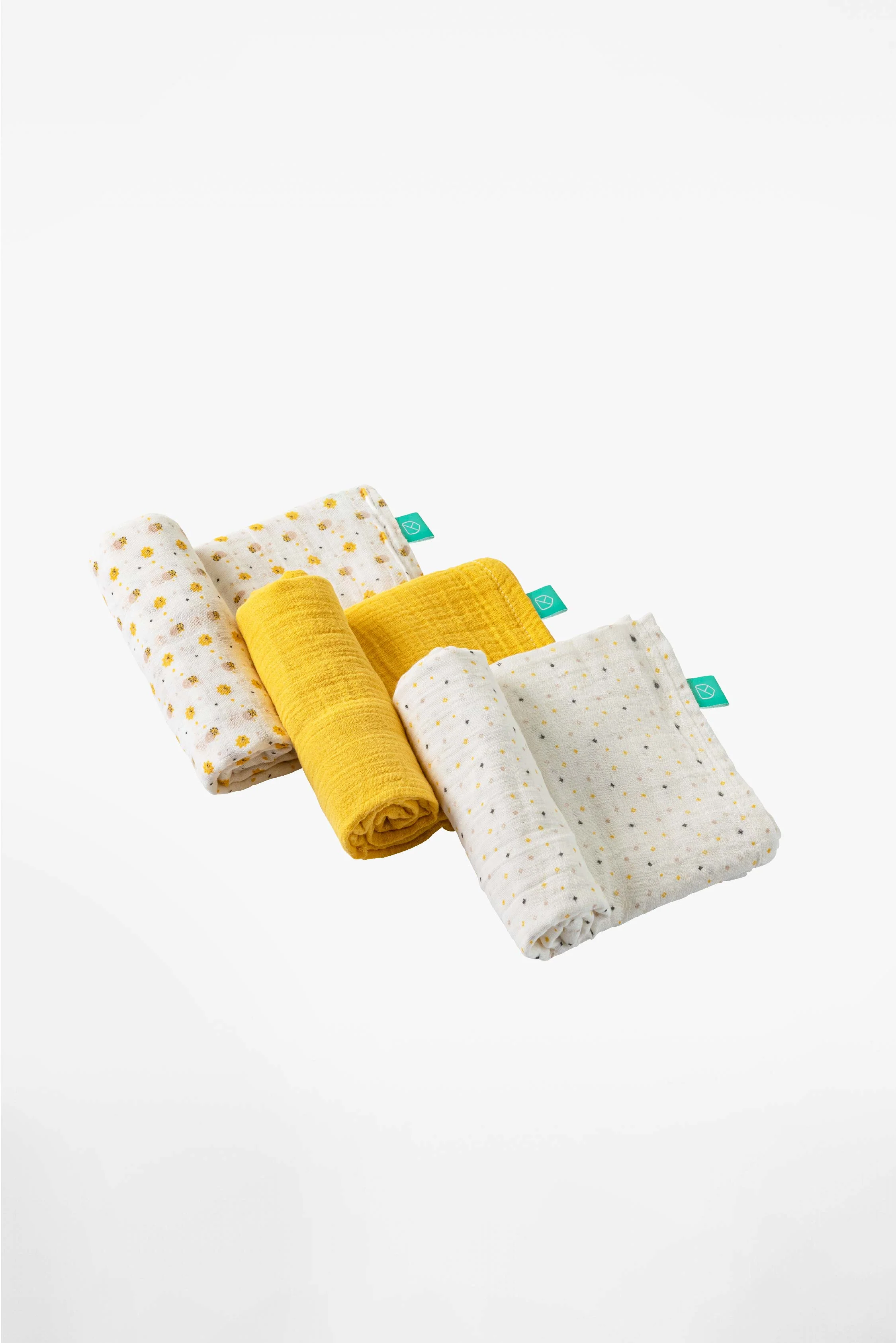 SOFT TOUCH 80x80 Newborn muslin cloths - Mustard Yellow - Image 2