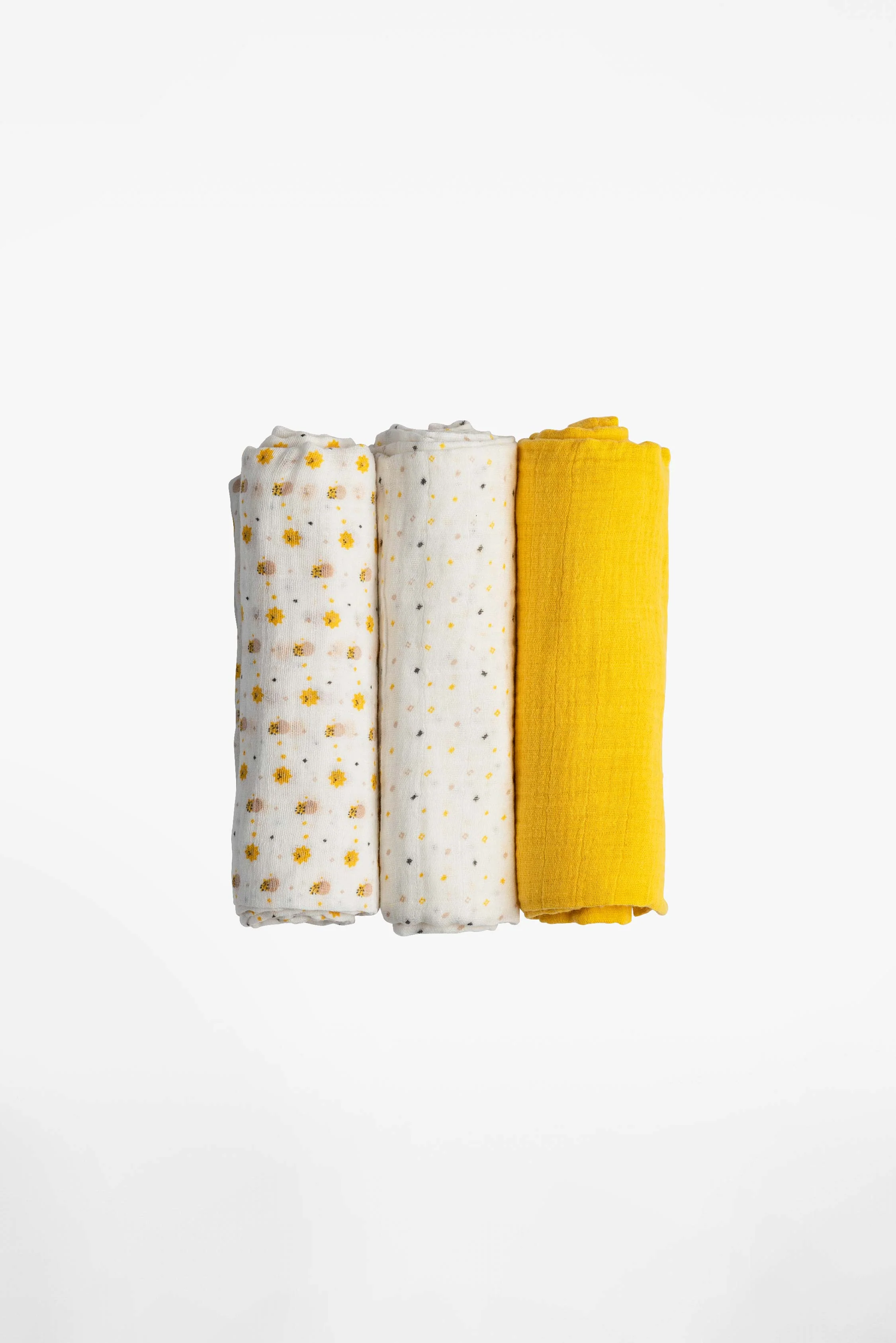 SOFT TOUCH 80x80 Newborn muslin cloths - Mustard Yellow - Image 3
