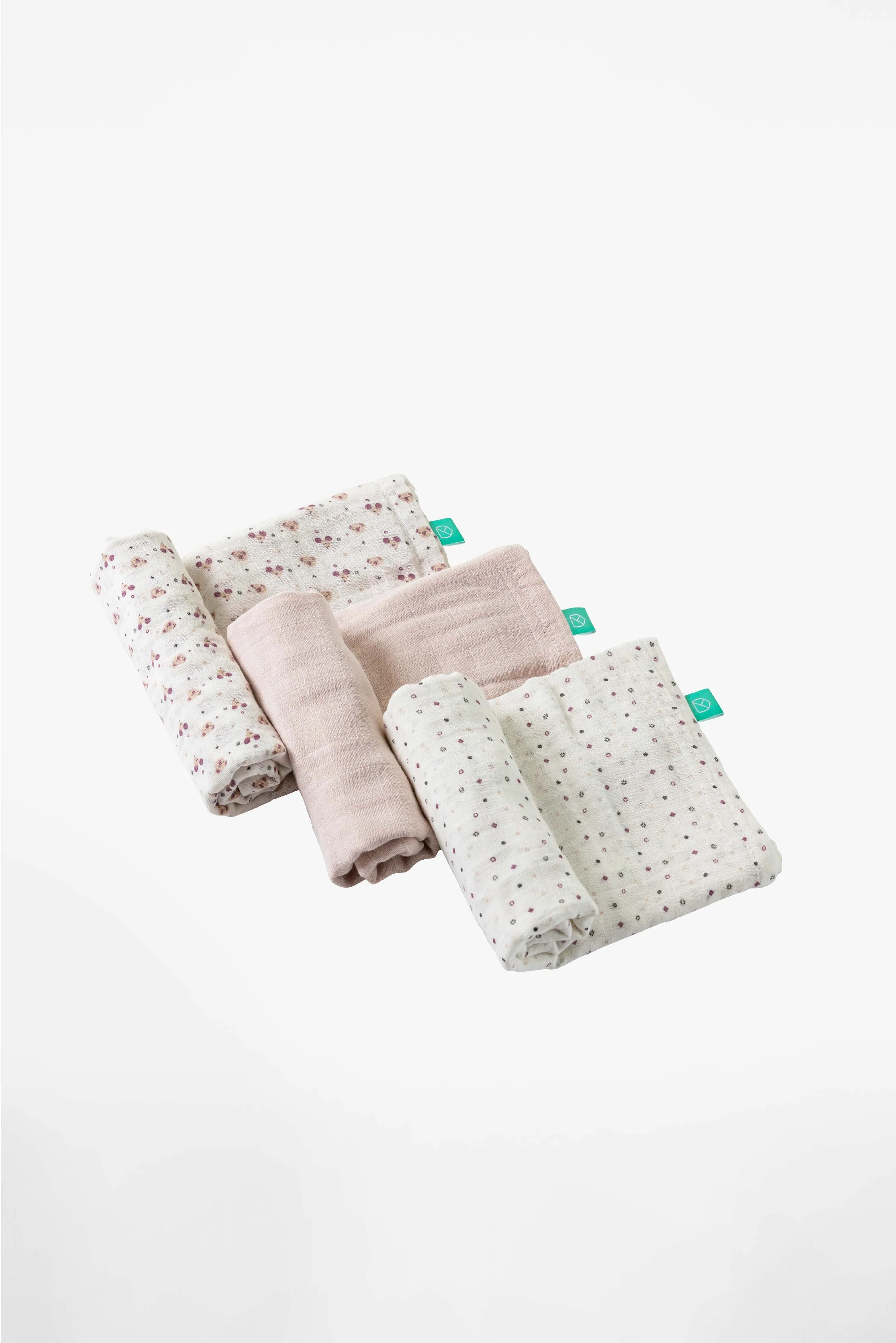SOFT TOUCH 80x80 Newborn muslin cloths - Pink Sand - Image 2
