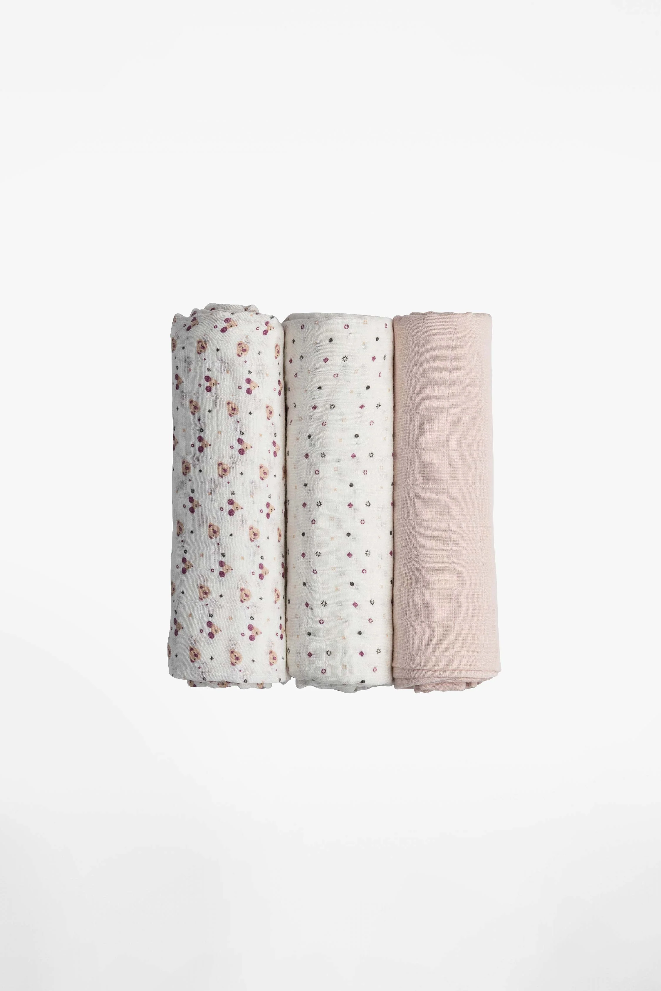 SOFT TOUCH 80x80 Newborn muslin cloths - Pink Sand - Image 3
