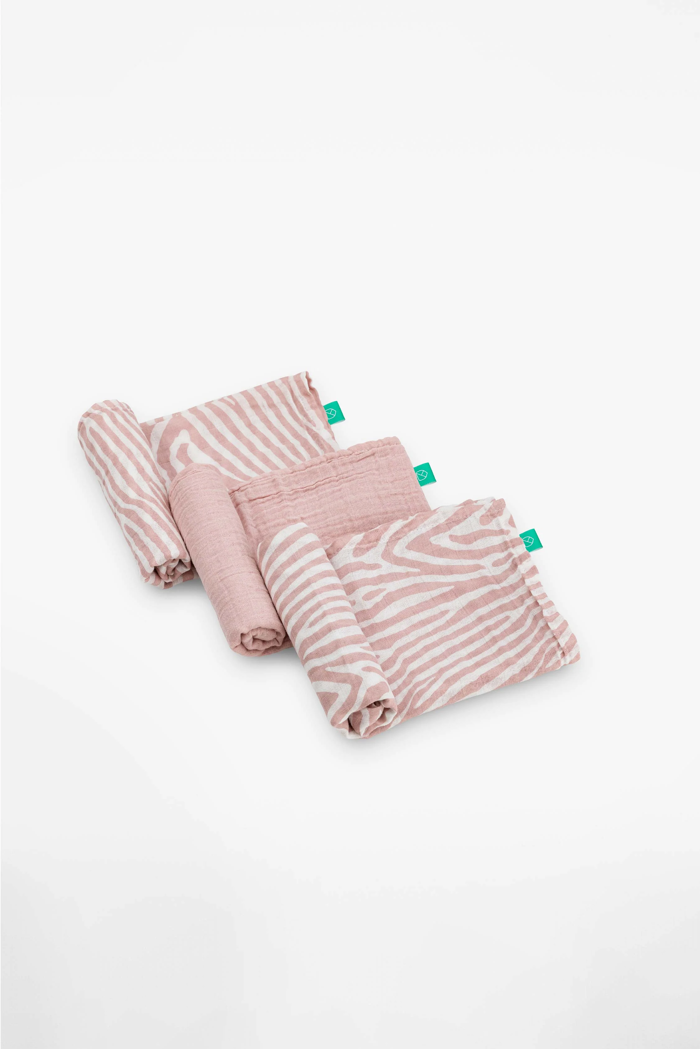 SOFT TOUCH 80x80 Newborn muslin cloths - Pink Sand - Tiger - Image 2