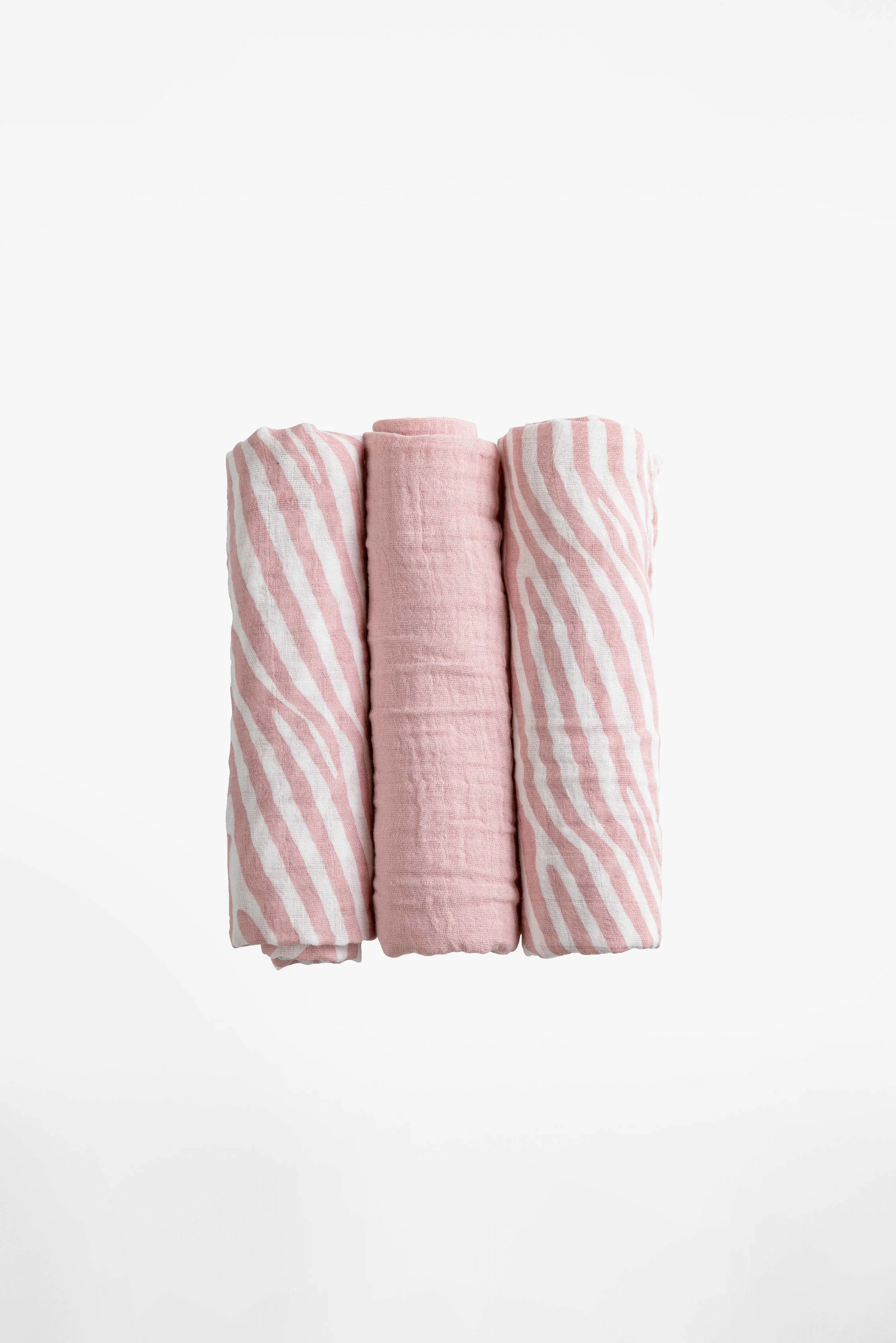 SOFT TOUCH 80x80 Newborn muslin cloths - Pink Sand - Tiger - Image 3